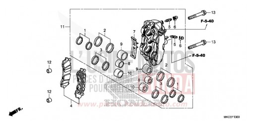 ETRIER DE FREIN AVANT GAUCHE GL1800DAK de 2019